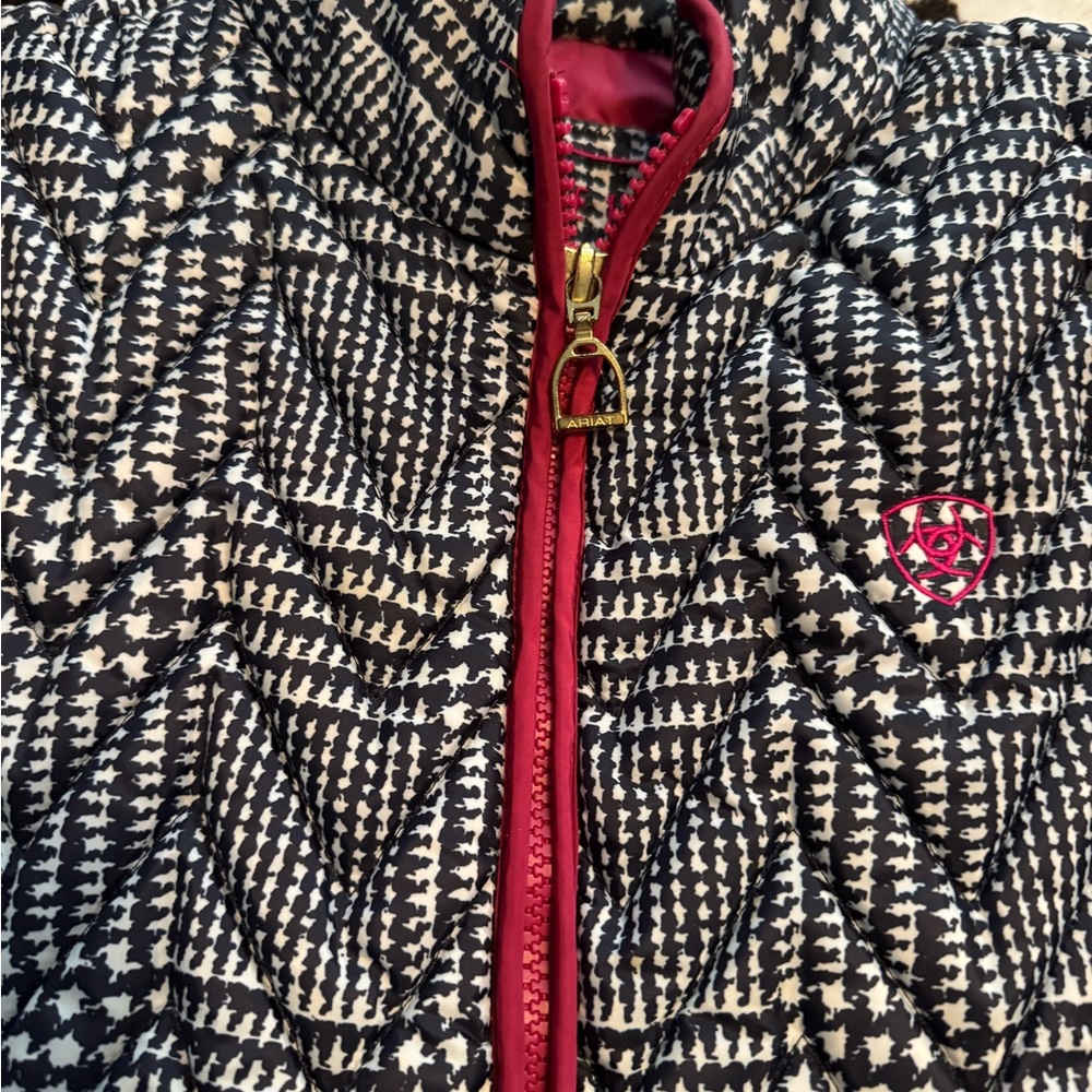 Ariat Black and White Checkered Vest with Red Accents - Picture 5 of 8